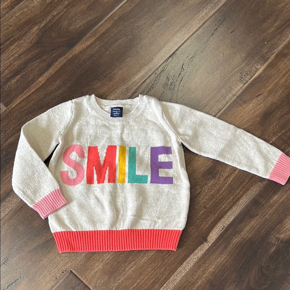 Gap Toddler Girls’ Colorful 'Smile' Sweater. 2T